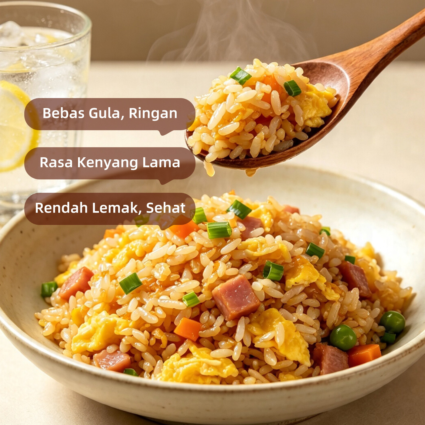 Beras Kering Konjac｜Nasi Seduh Air Panas   Instant No‑Cook Konjac Rice Bagged Shirataki Rice, Ready‑to‑Eat Meal Replacement, OEM Private Label Available