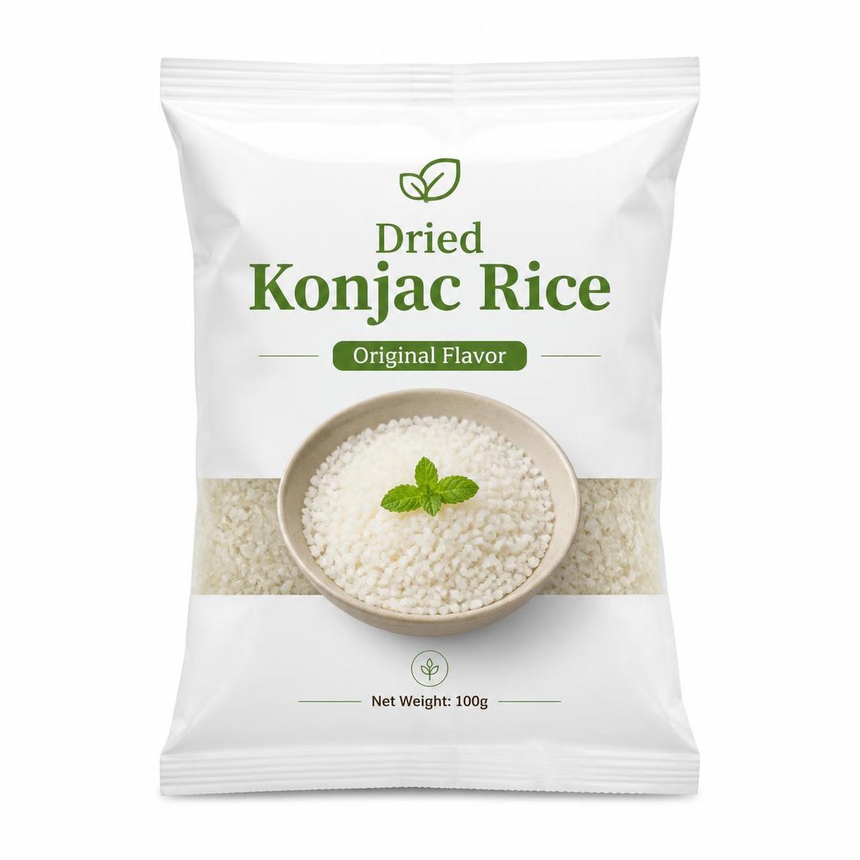 Dried Konjac Rice 100g Hot Water Instant Rice Original Flavor OEM Available For Southeast Asia Indonesia Market