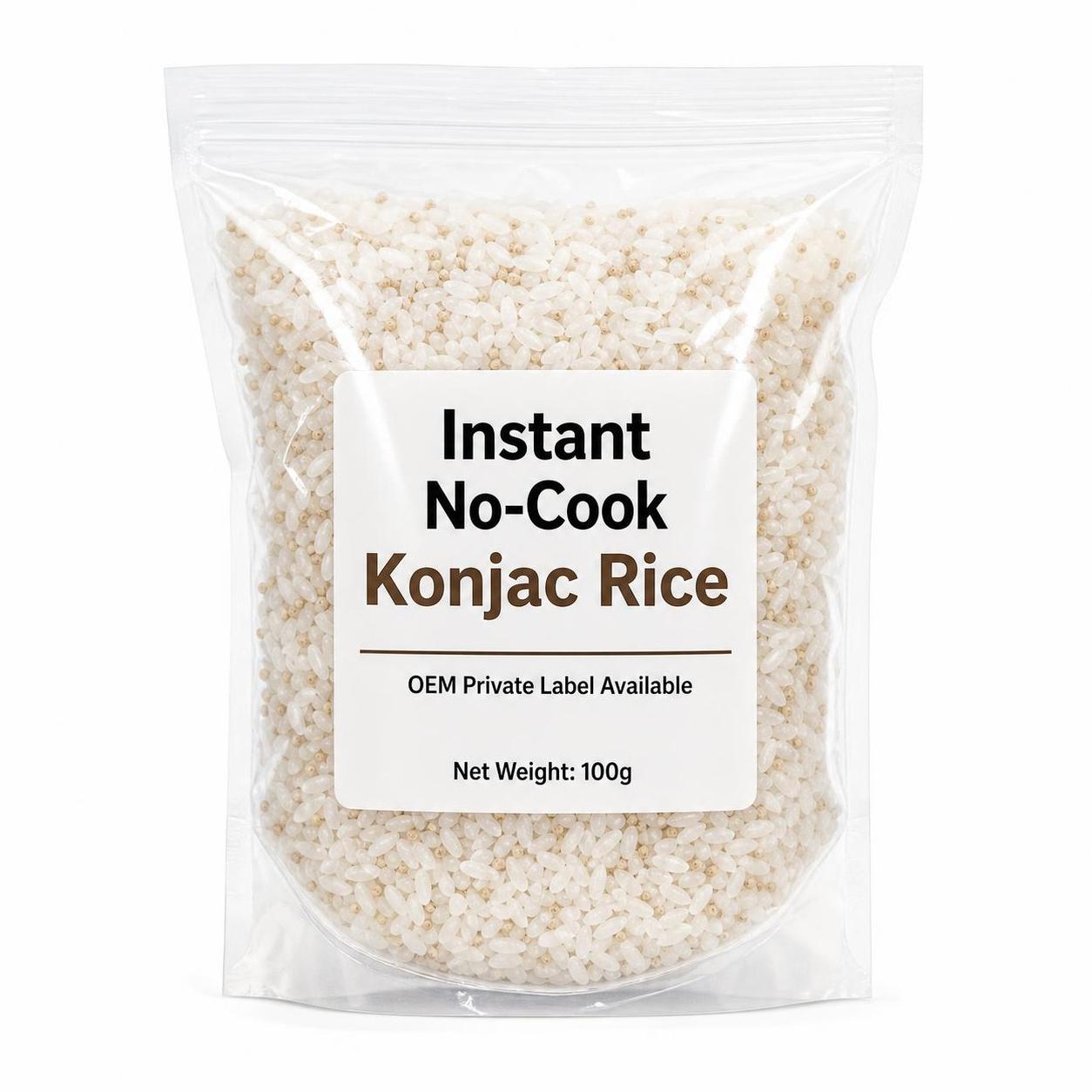 Beras Kering Konjac｜Nasi Seduh Air Panas   Instant No‑Cook Konjac Rice Bagged Shirataki Rice, Ready‑to‑Eat Meal Replacement, OEM Private Label Available
