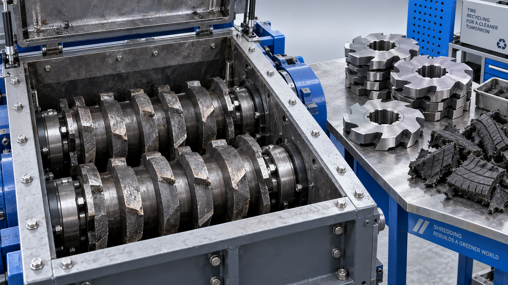 How knife wear changes the operating cost of a tire shredder