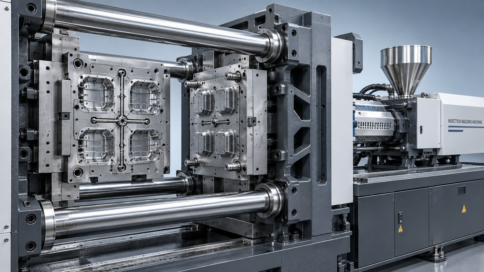 How to size an injection moulding press by projected part area