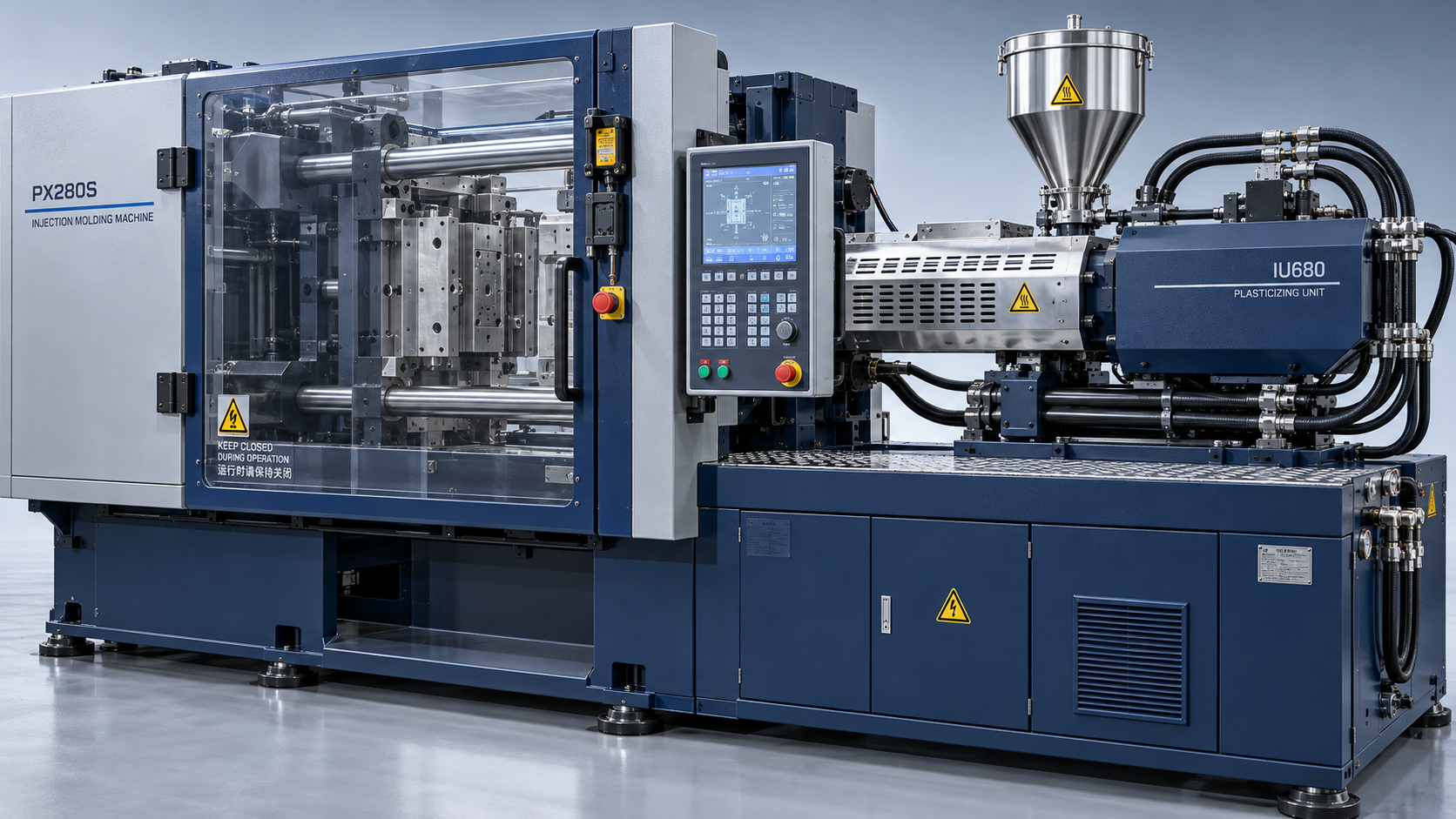 What does ISO 20430 cover for injection moulding press safety?
