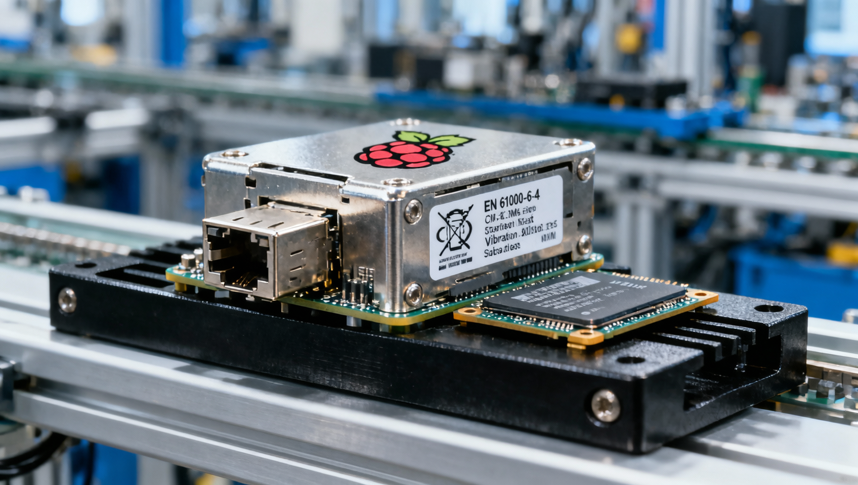 Industrial Raspberry Pi compute modules certified for EN 61000-6-4—but not for continuous vibration exposure