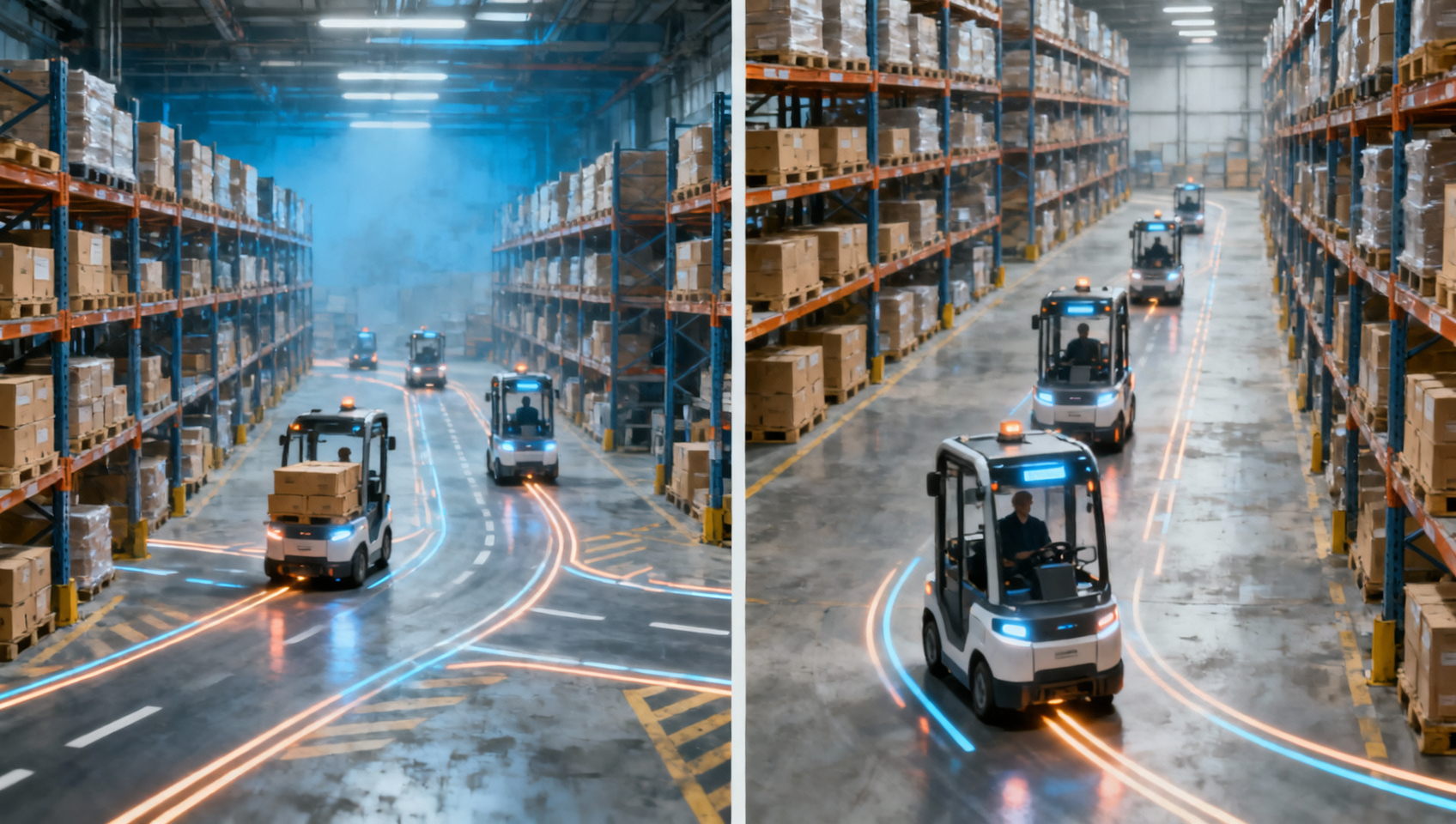 AGV traffic control algorithms break down at busy intersections