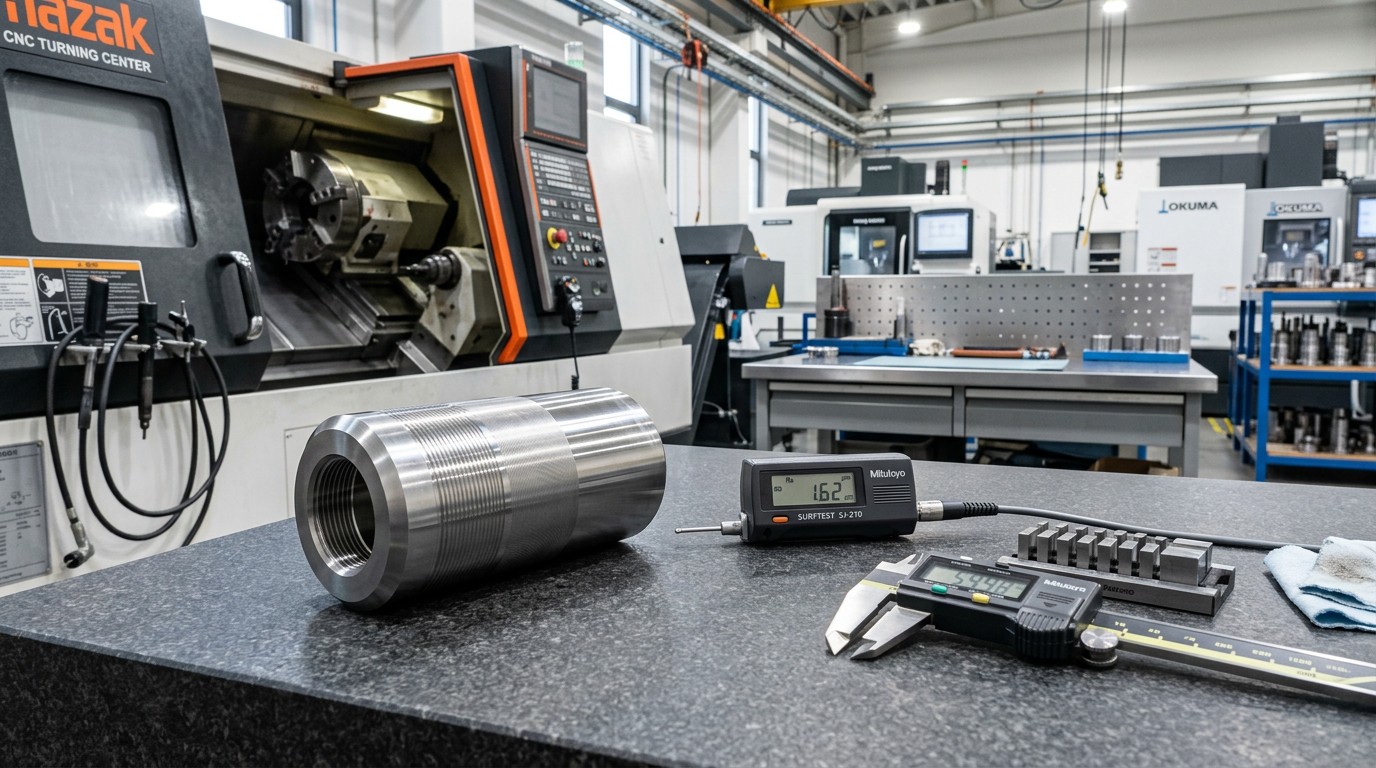 Custom stainless steel turning and the surface marks clients reject