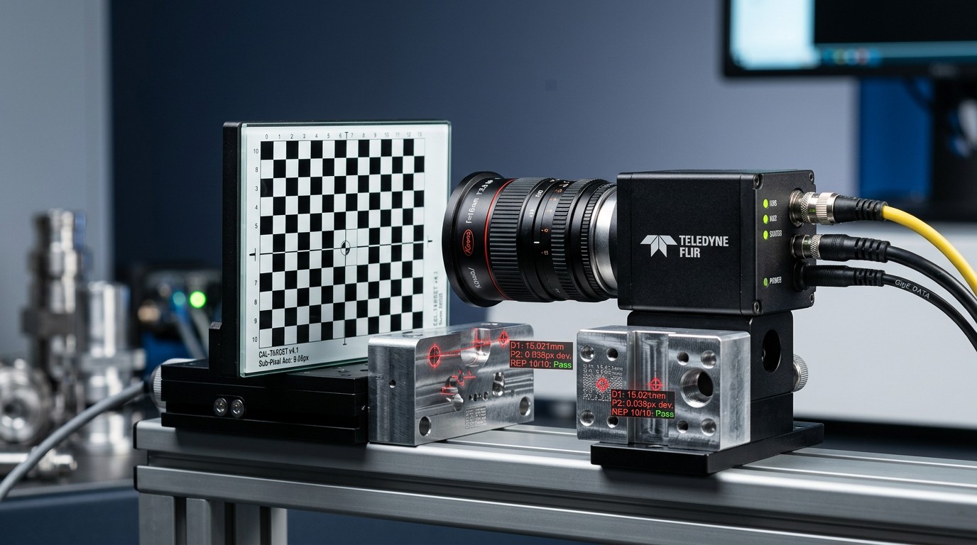 Where machine vision sub-pixel accuracy starts to lose repeatability