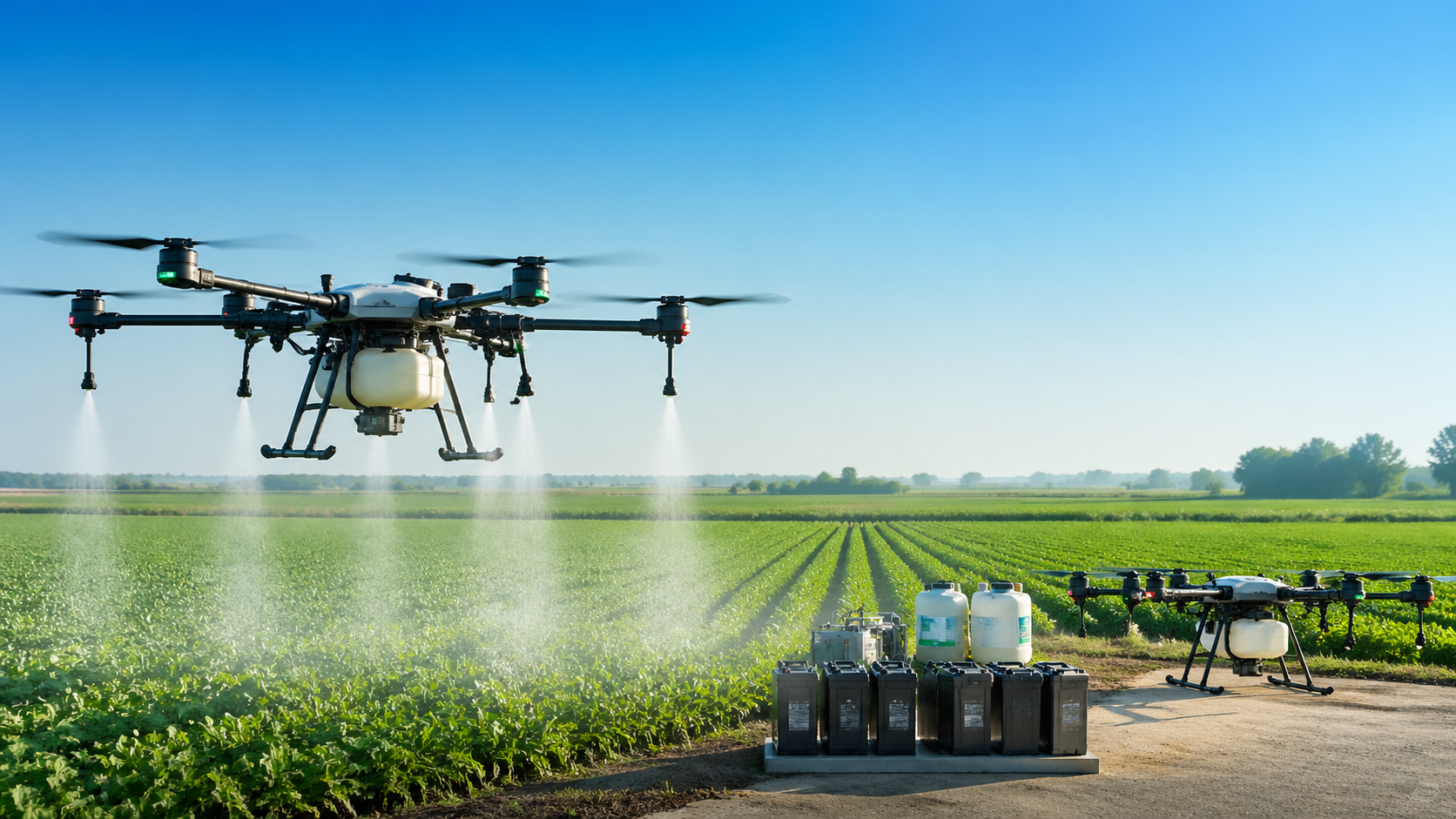 Agricultural drone for crop spraying: coverage beats tank size