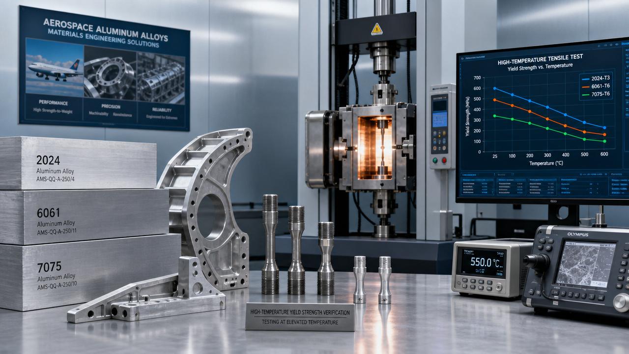 Aerospace aluminum alloy yield strength at high heat