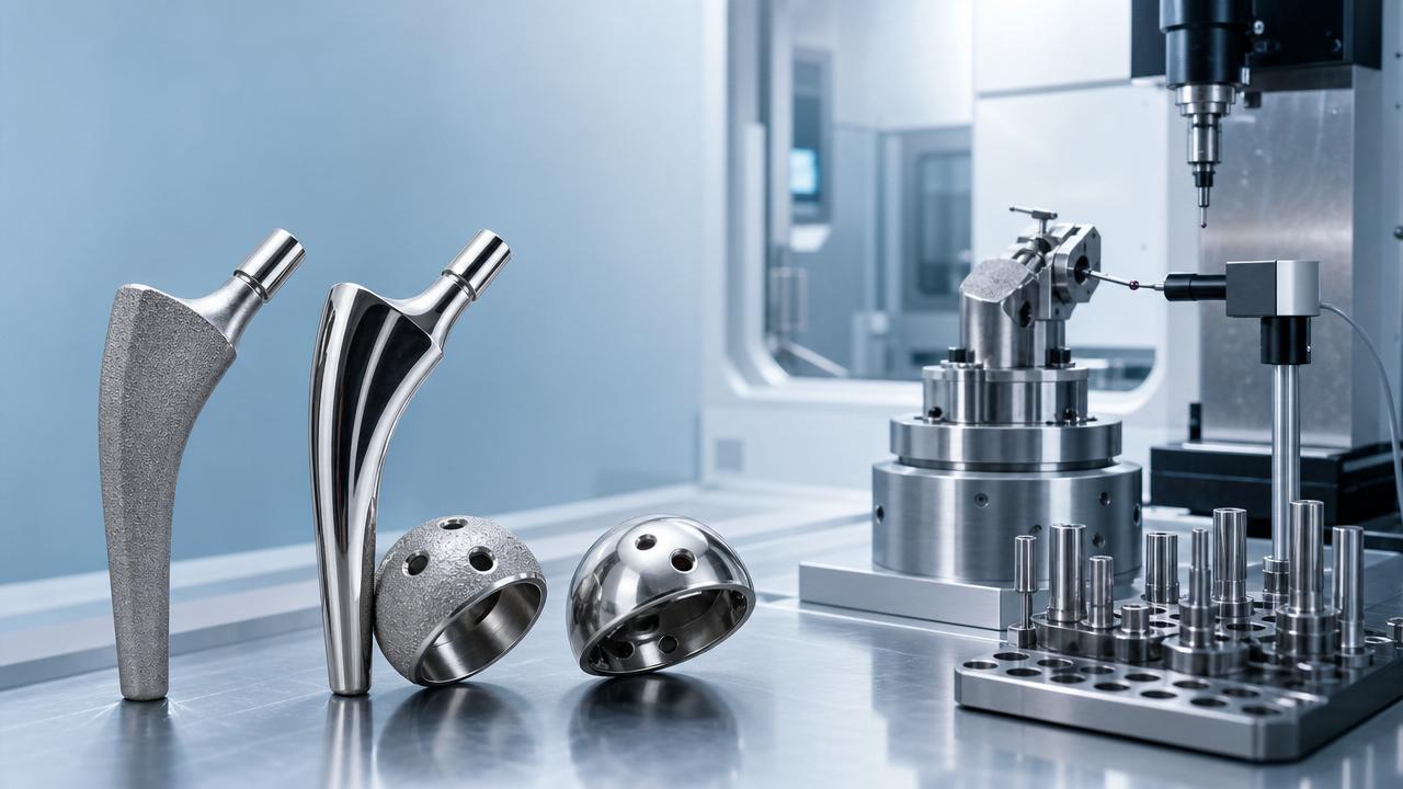 Medical machining for orthopedic implants and surface finish