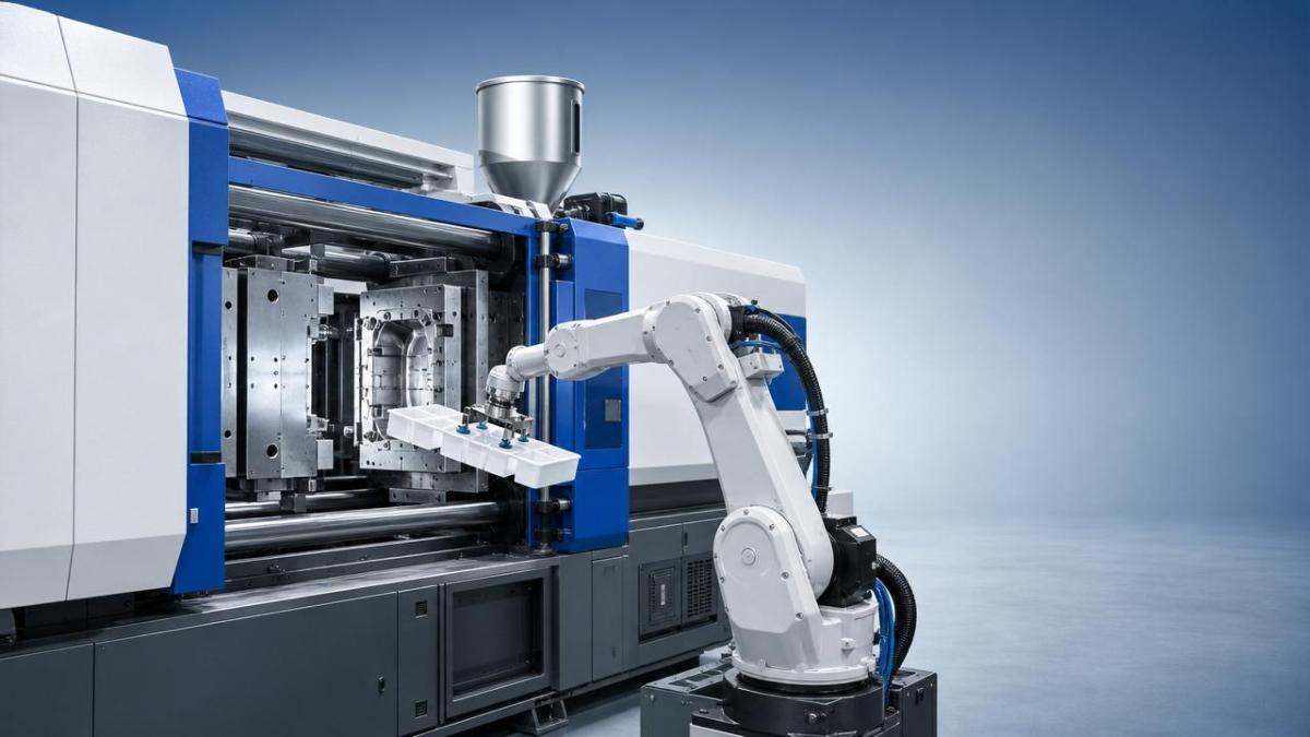 Robotic Arm for Injection Molding and Mold Open Time Limits Robotic Arm for Injection Molding and Mold Open Time Limits