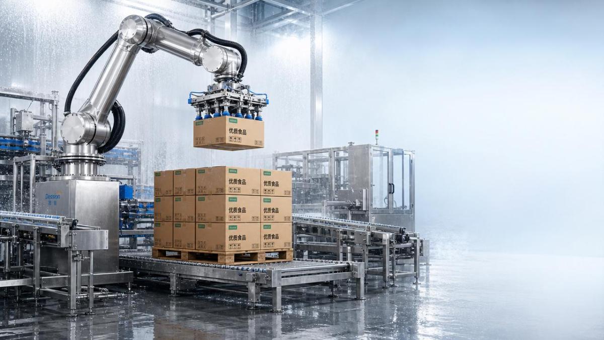 Automated Palletizing for Food Industry and Washdown Reality Automated Palletizing for Food Industry and Washdown Reality