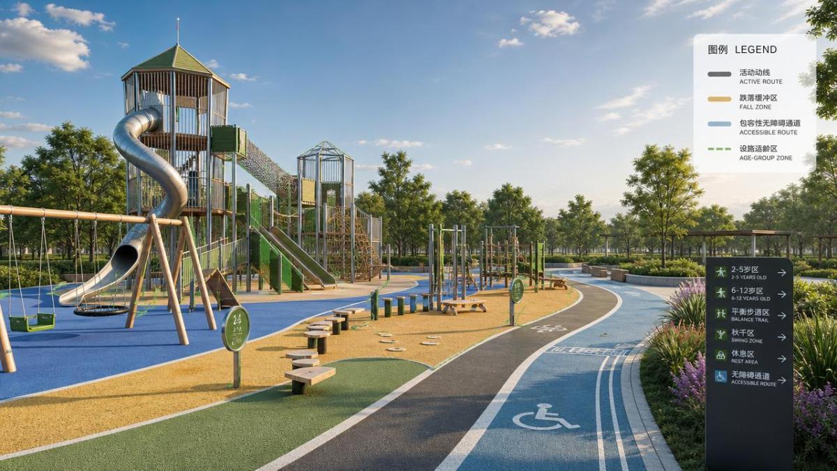 Adventure Playground Design Ideas: Equipment Layout, Safety Zones, and Age-Appropriate Play