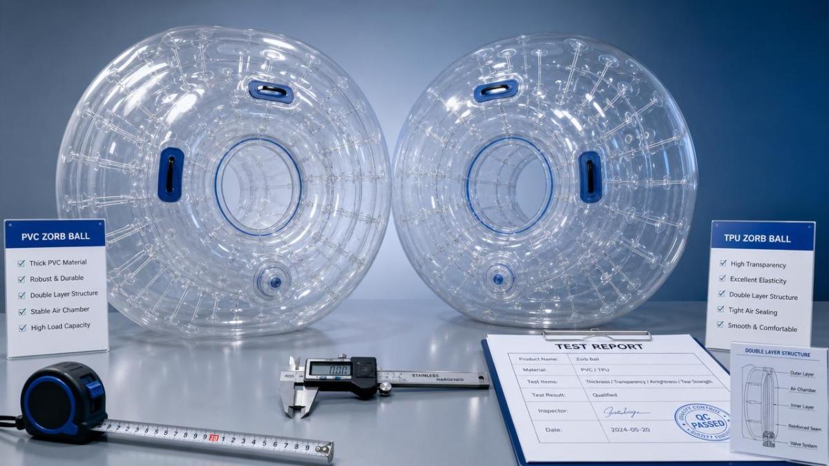 Zorb Balls Wholesale: How to Compare PVC vs TPU, Size, and Safety Specs Zorb Balls Wholesale: How to Compare PVC vs TPU, Size, and Safety Specs