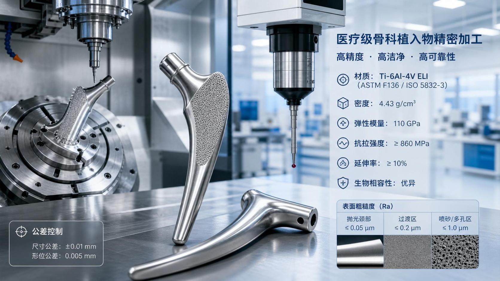 Medical Machining for Orthopedic Implants: Tolerances, Materials, and Surface Standards