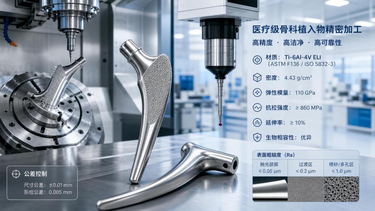 Medical Machining for Orthopedic Implants: Tolerances, Materials, and Surface Standards Medical Machining for Orthopedic Implants: Tolerances, Materials, and Surface Standards