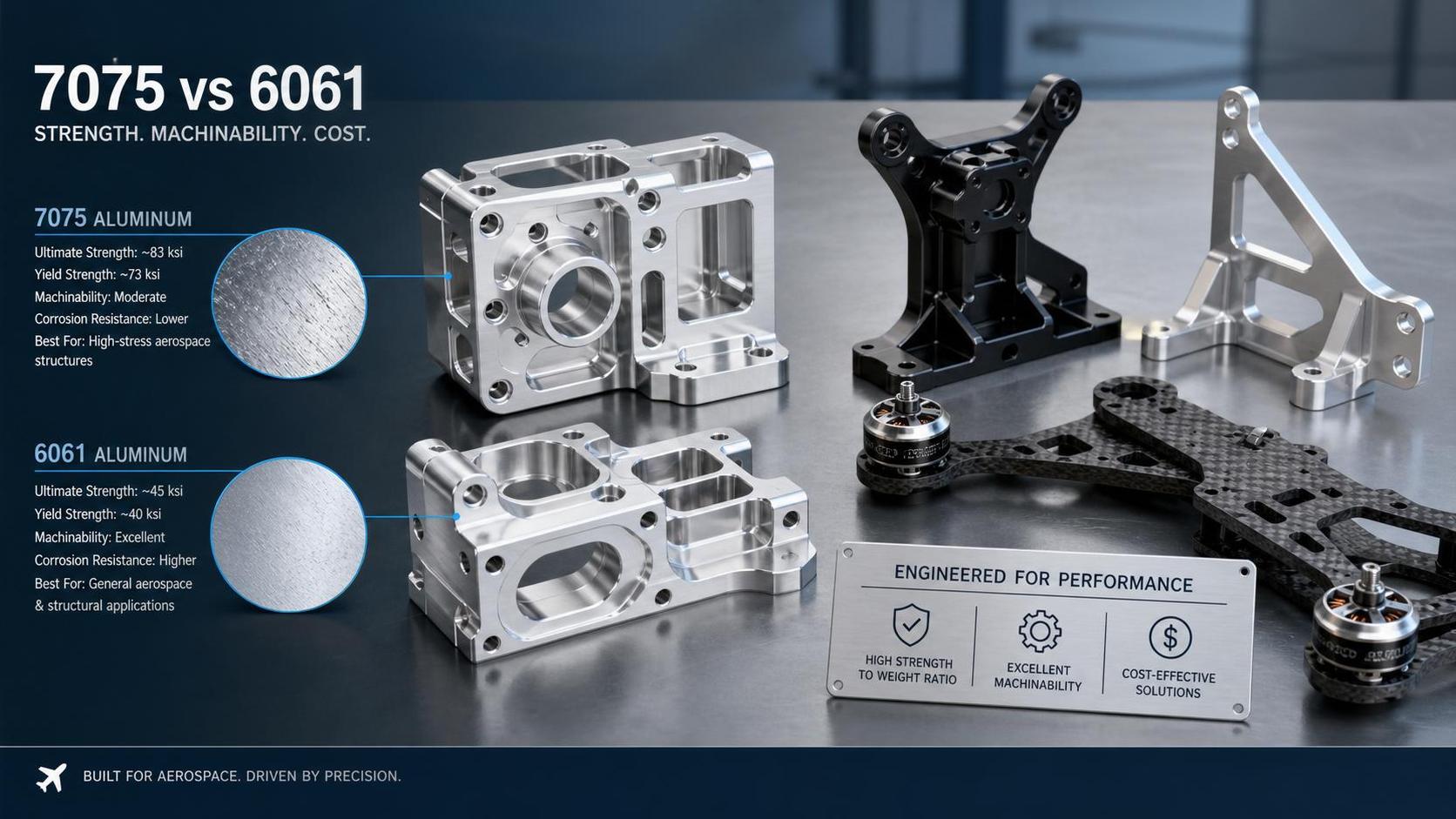 7075 vs 6061 for Aerospace Use: Strength, Machinability, and Cost Trade-Offs