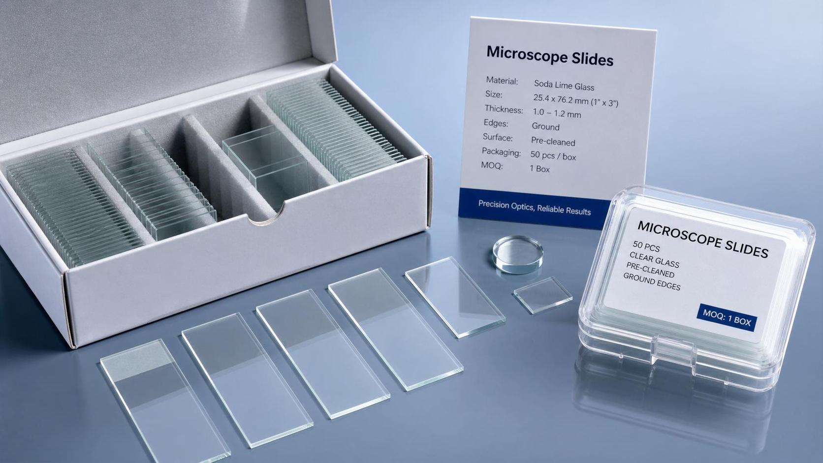 Microscope Slides Wholesale: How to Compare Glass Types, Packaging, and MOQ