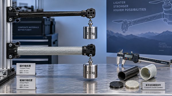 Drone Frame Composites: Carbon Fiber vs. Fiberglass for Weight and Stiffness