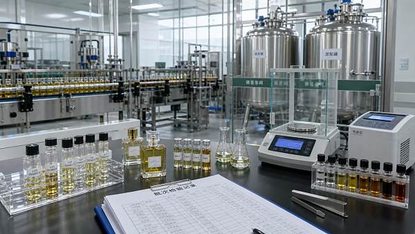 Fragrance oil manufacturer checks that reduce batch inconsistency