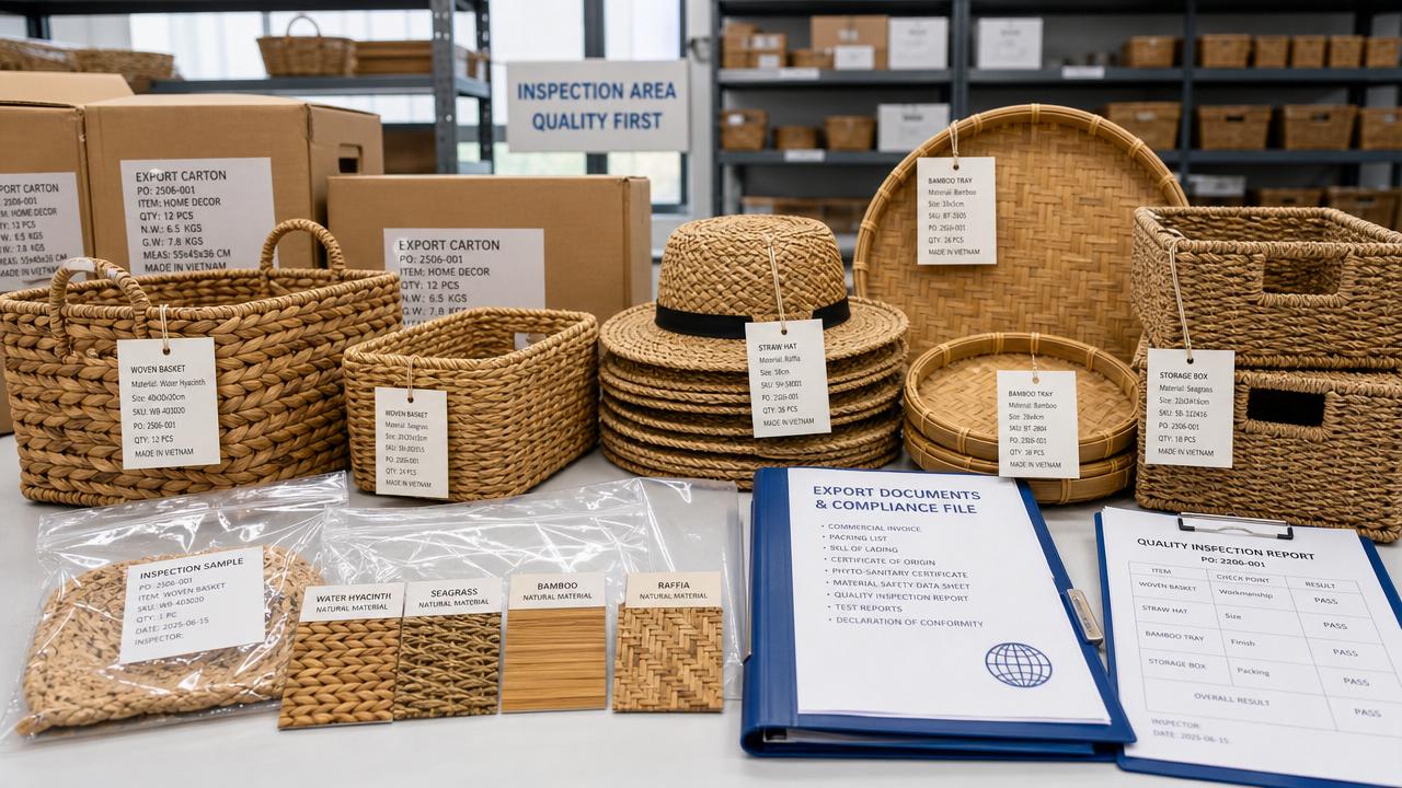 What export certifications do woven crafts usually need?