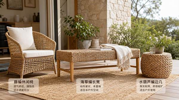 Natural Woven Materials for Outdoor Furniture: Rattan, Seagrass, or Water Hyacinth?