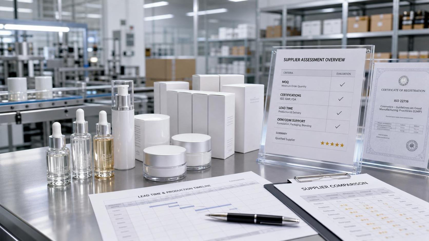 How to Evaluate Skincare Suppliers: MOQ, Certifications, Lead Times, and OEM Support