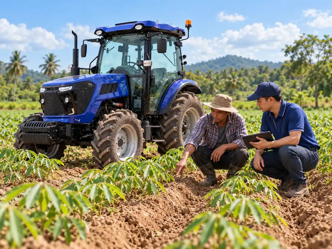 05-oxplo-cassava-farm-tractor-field-inspection Tractor for Cassava Farms in Thailand: What Matters for Planting, Cultivation and Hauling