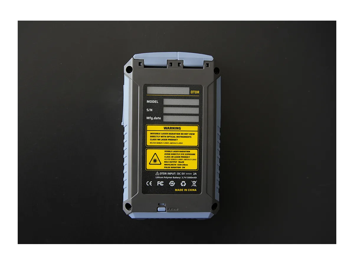 NK4200 mini OTDR rear label and product identification