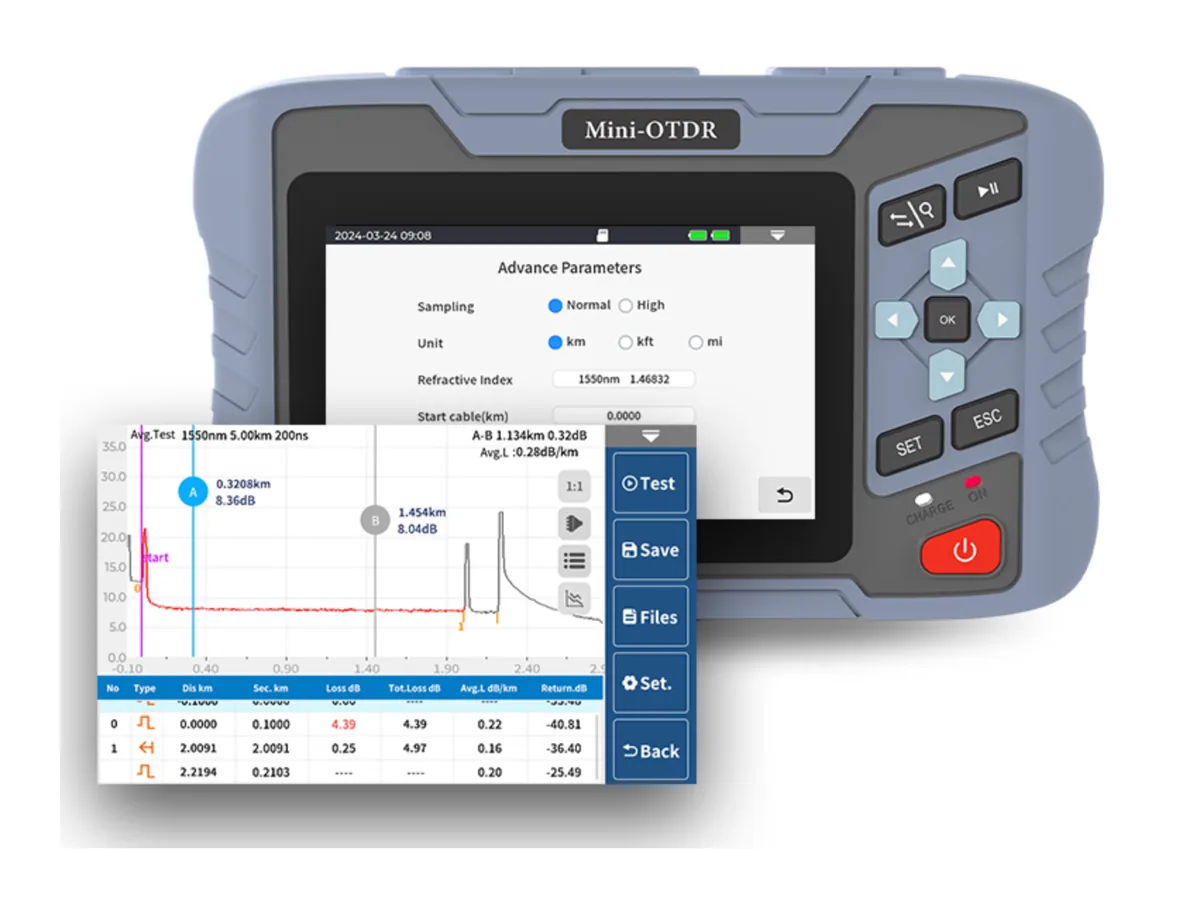 NK4350 mini OTDR advanced test parameter settings