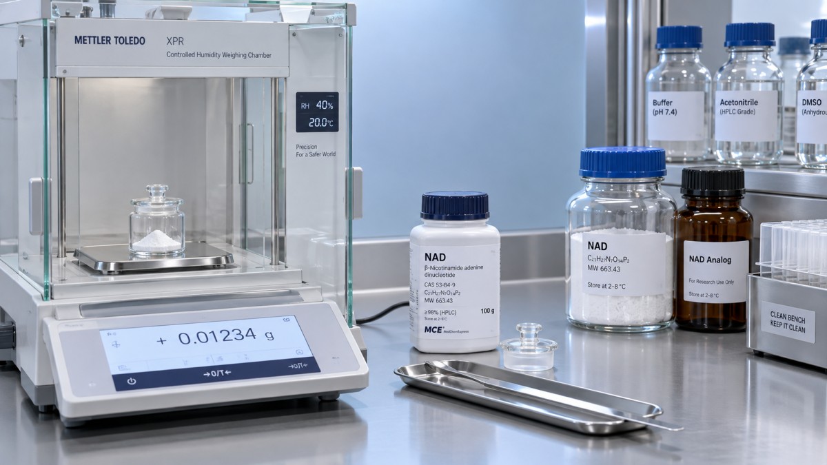 NAD Powder Handling: Controlling Moisture Exposure During Weighing and Storage NAD Powder Handling: Controlling Moisture Exposure During Weighing and Storage