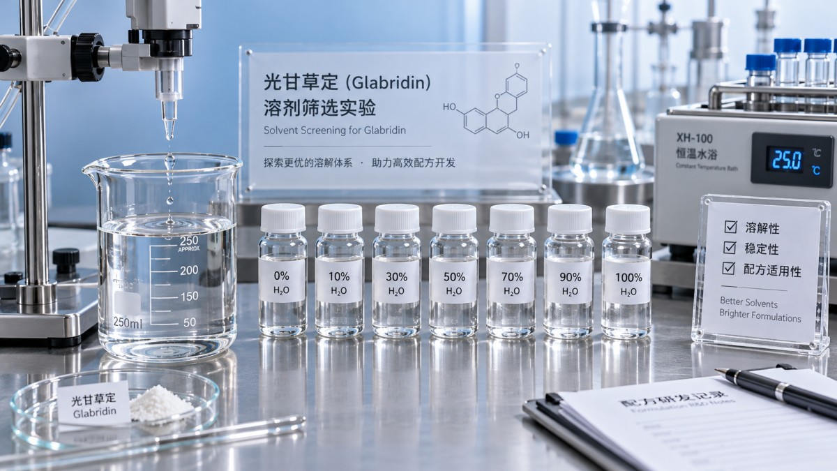 Formulating with Glabridin: Solvent Selection for Clear Cosmetic Serums Formulating with Glabridin: Solvent Selection for Clear Cosmetic Serums