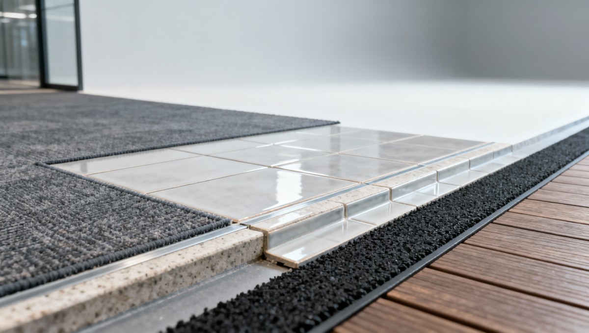 Commercial flooring transitions where slip resistance drops unexpectedly Commercial flooring transitions where slip resistance drops unexpectedly