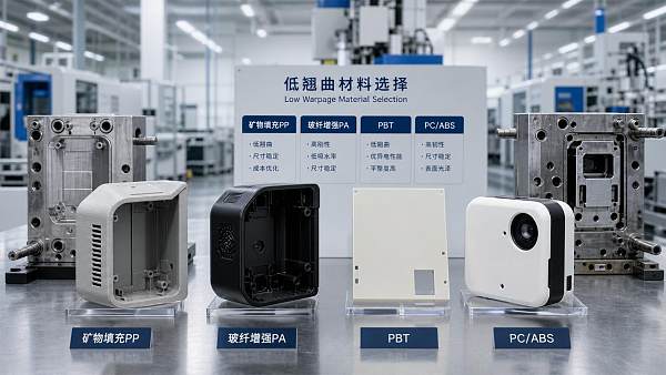 Plastic injection materials that reduce warpage in thin-wall parts