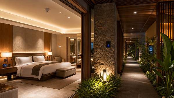 What smart lighting for eco hotels cuts beyond energy use?