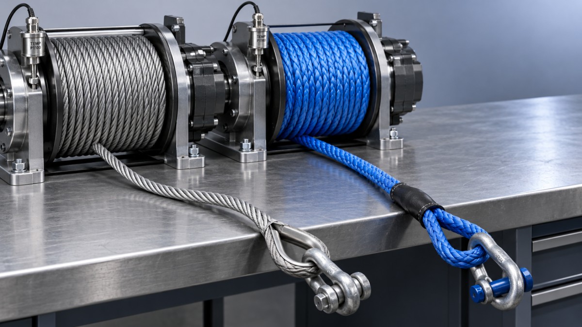 Steel Wire Rope vs Fiber Rope for Winching: Weight, Stretch, and Heat حبل سلكي فولاذي أم حبل ألياف لعمليات السحب بالونش: الوزن والاستطالة والحرارة
