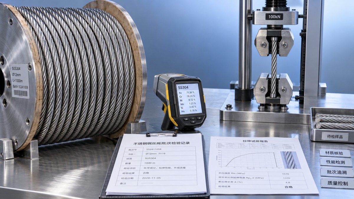 Stainless Steel Wire Rope Purchasing: Verifying Grade, Traceability, and Tests