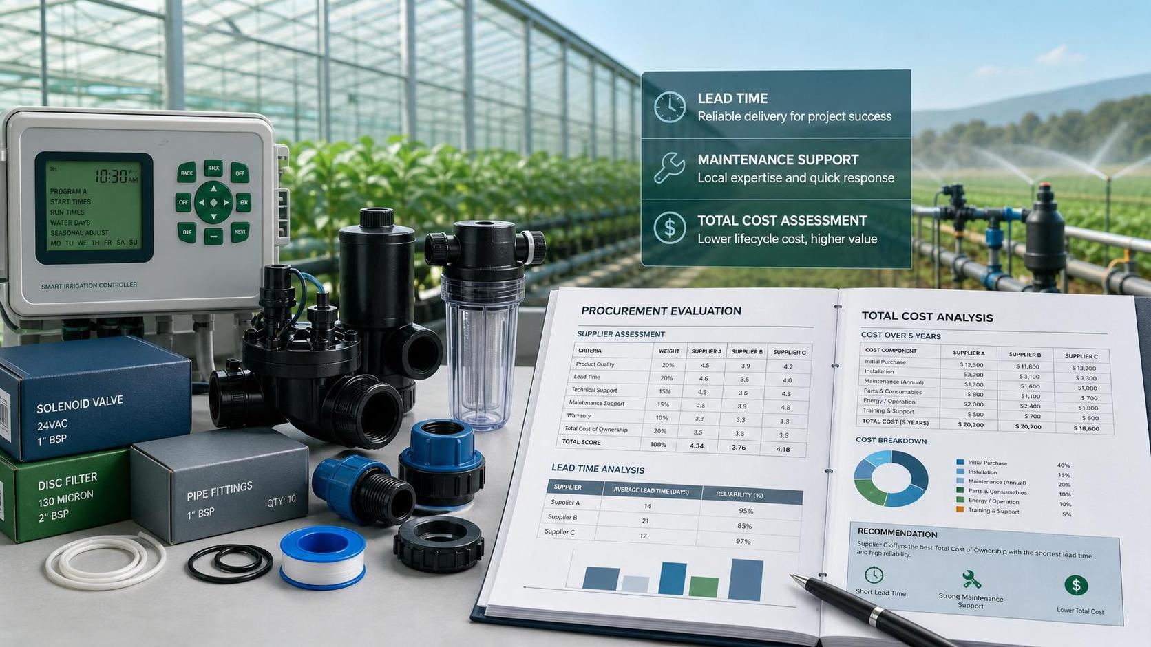 How to Evaluate Irrigation Equipment Suppliers: Lead Time, Maintenance, and Total Cost