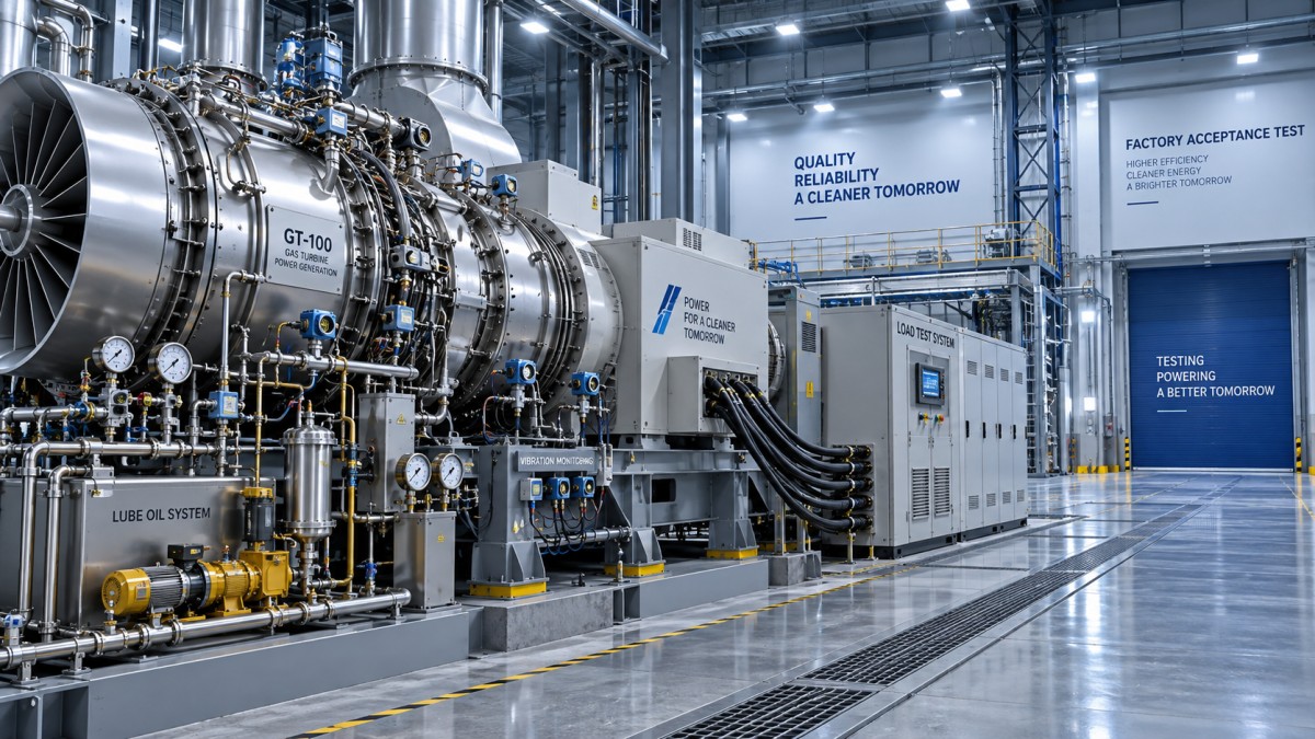 What to verify during a gas turbine generator manufacturer factory test