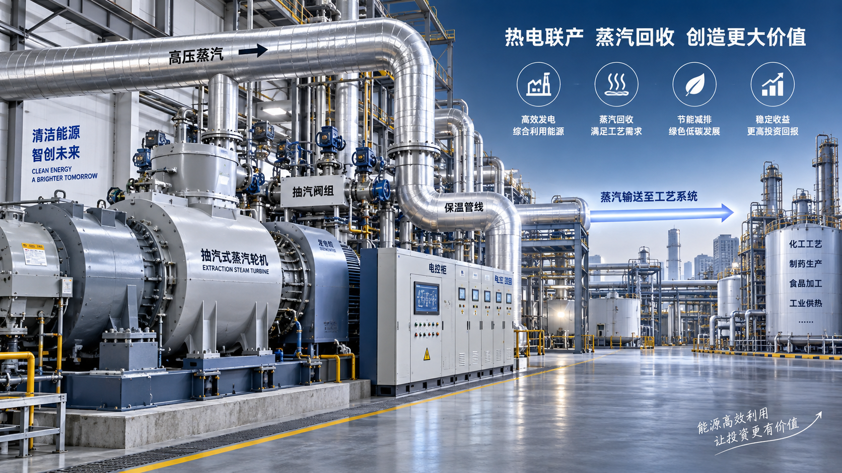 Which costs determine the payback of an extraction steam turbine