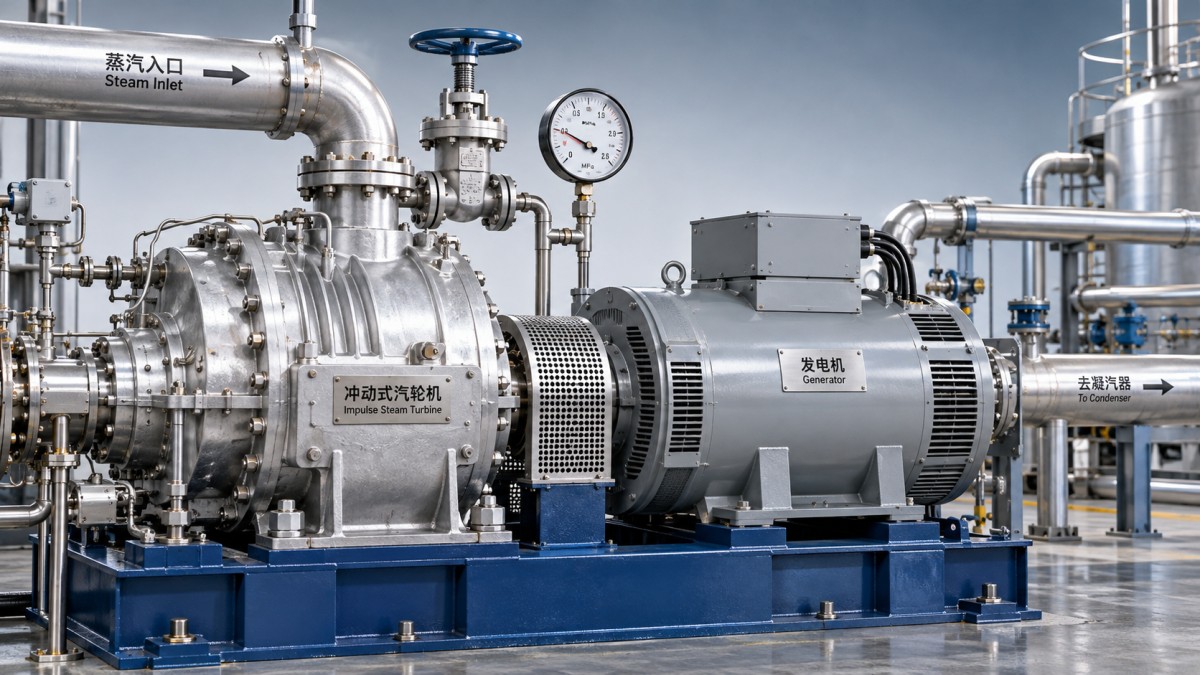 Why an impulse steam turbine loses power when steam pressure drops