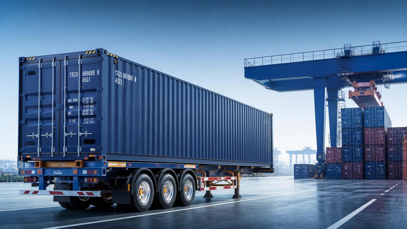 When does a skeleton container semi-trailer make loading faster?