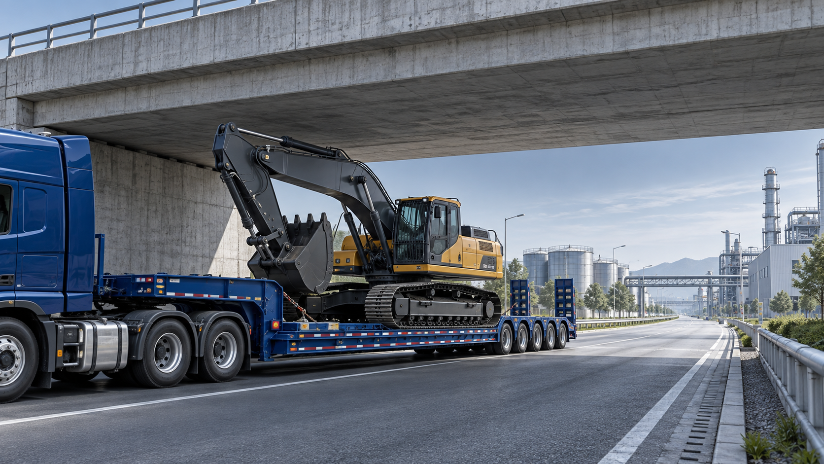 When does a Low Plate trailer improve clearance for tall equipment?