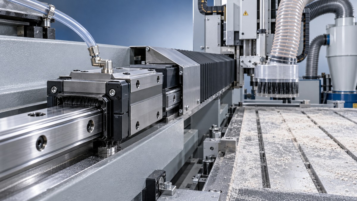 تشحيم المنزلق الخطي HIWIN في بيئات تشغيل CNC المليئة بالغبار