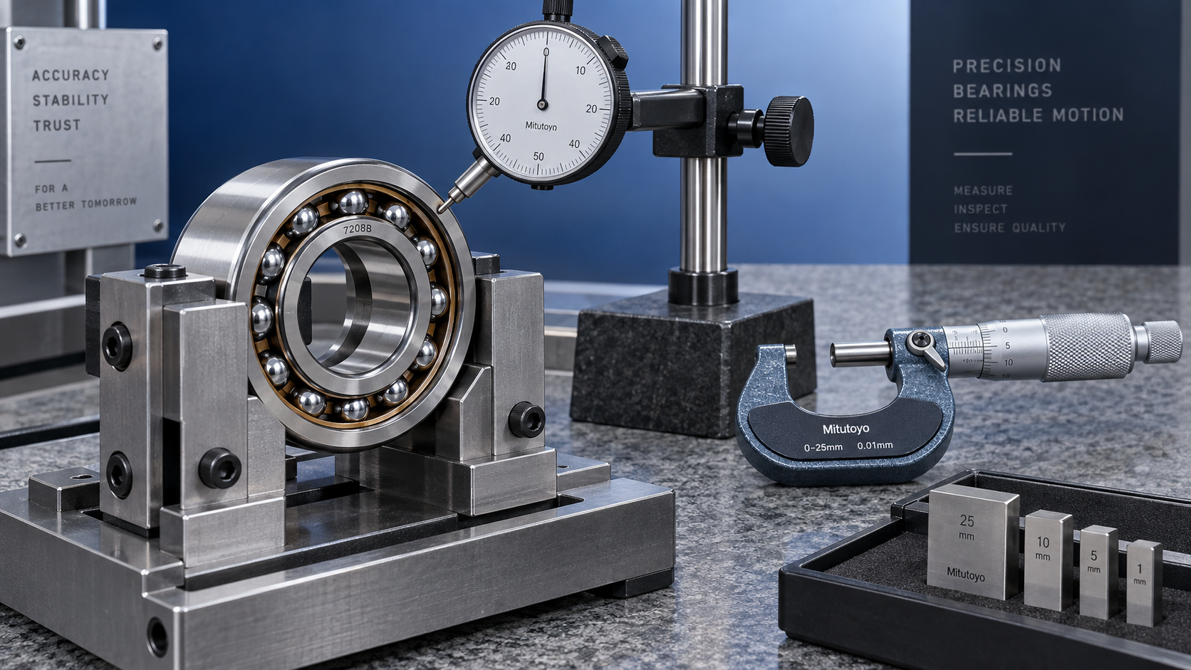 Angular Contact Ball Bearing Acceptance: Checking Precision and Runout