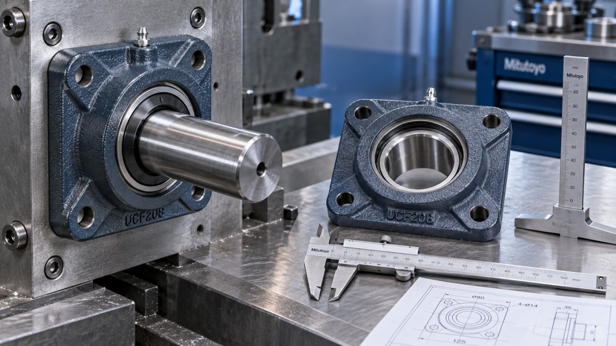 أبعاد المبيت ذي الحافة SKF FNL513A التي يجب التحقق منها قبل الاستبدال