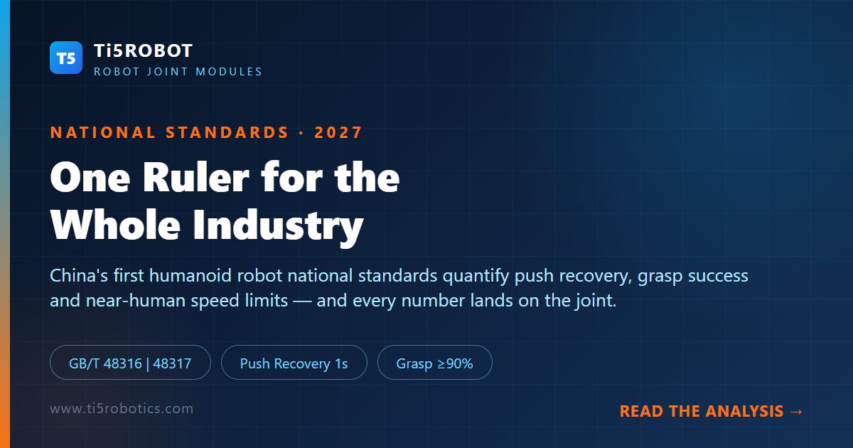 Une seule référence pour toute l’industrie : ce que signifient les premières normes nationales pour les robots humanoïdes en matière de conception des articulations