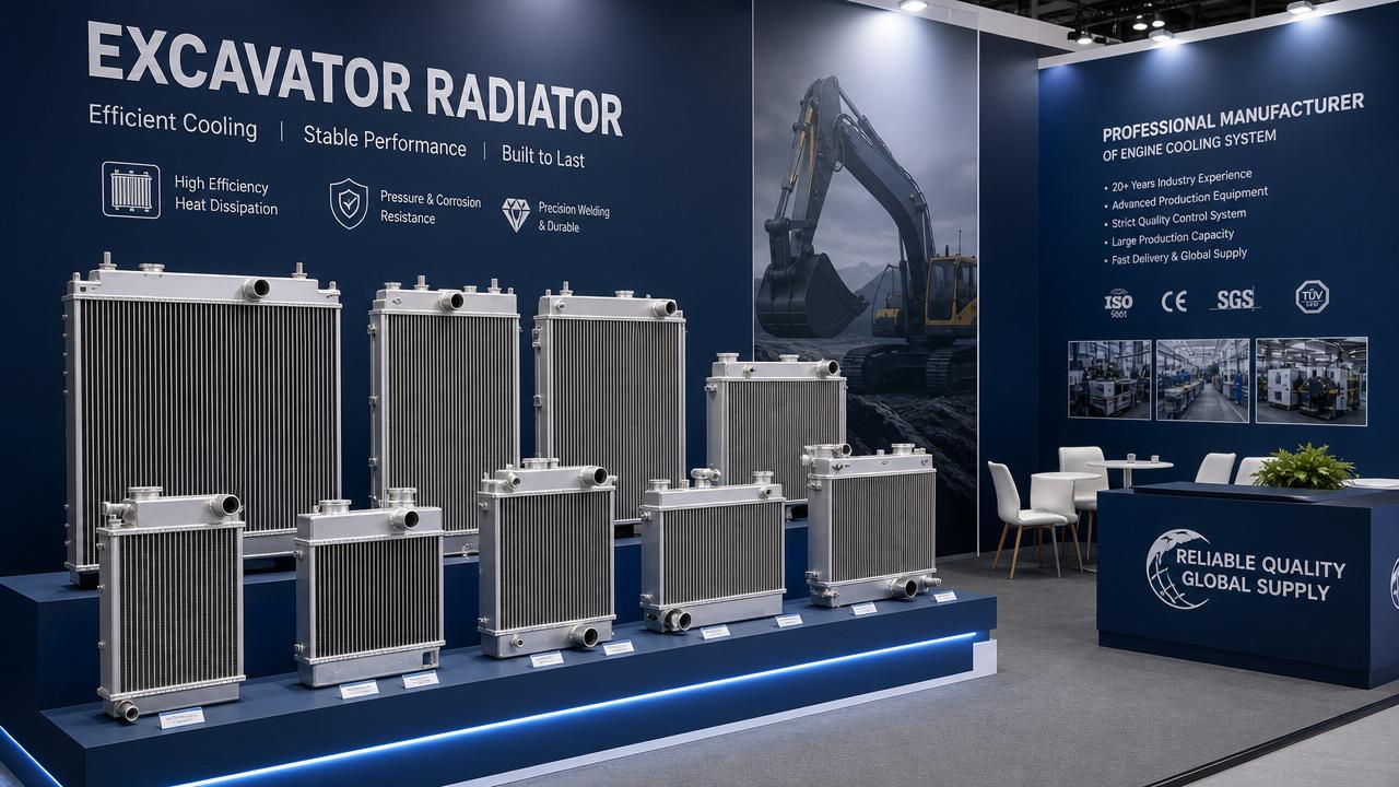 Opciones de radiador para excavadora presentadas en la Expo de Construcción 2026