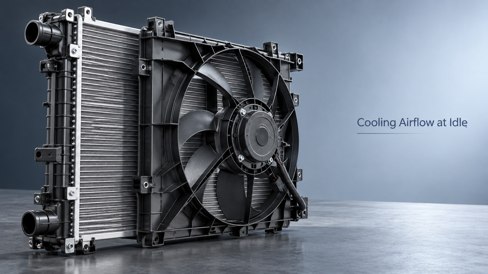 Why automotive cooling systems overheat at idle but not while driving