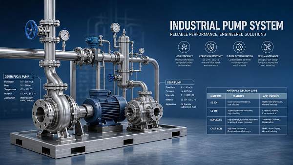 Industrial Pumps Explained: Types, Flow Rate, Head, and Material Selection