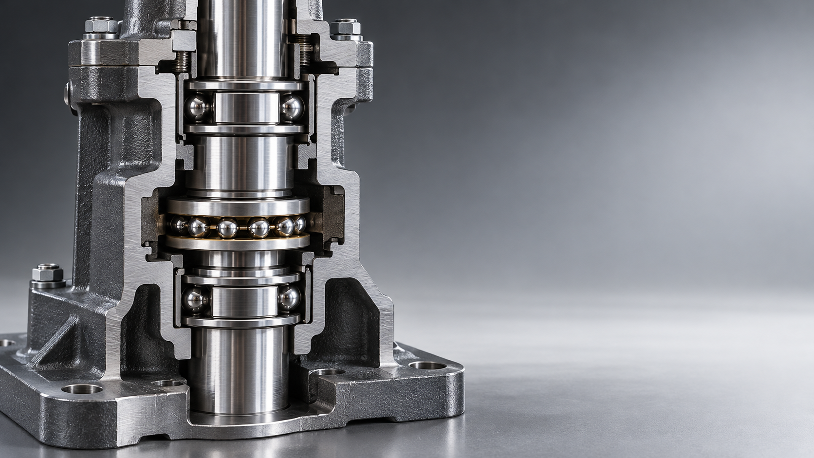 Can thrust ball bearings support radial loads in vertical shafts?